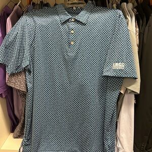 Peter Millar Summer Comfort Shirt Mens Size XL Micro Skull Print Blue D10